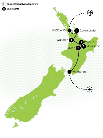 North Island Adventure Tour Large Map
