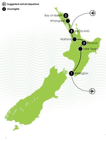 Tour Map: 8 Day Northern Discovery Tour