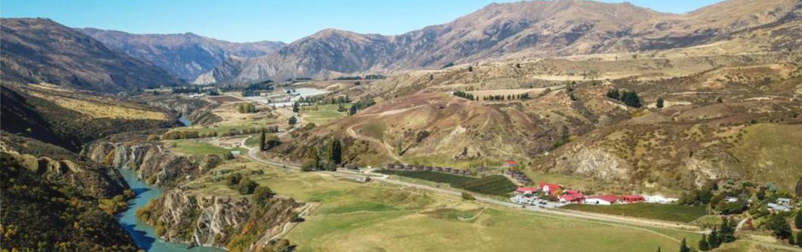 Looking up the Gibbston Valley