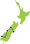 12 Day Milford Track and West Coast Map