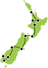 17 Day Easy Going Kiwi Adventure Map