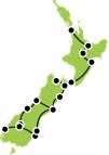 Small Map of 16 Day Ultimate New Zealand Tour