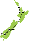 8 Day Quick New Zealand Fix North & South Island Map