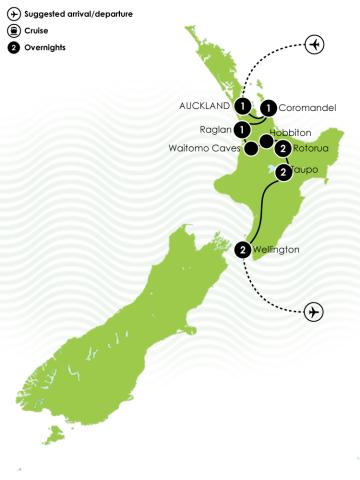 Tour Map: 10 Day Northern Trail Southbound